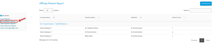 screenshot-affiliate patient report